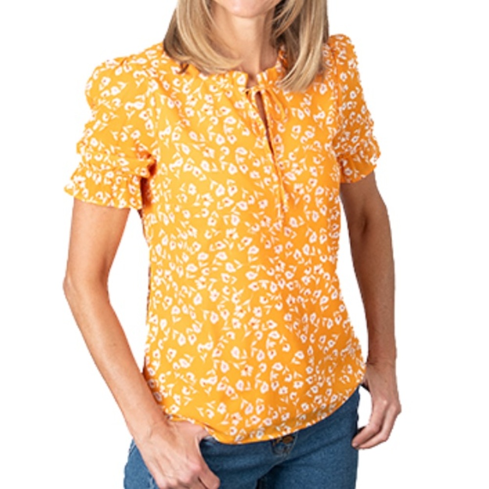 J Crew Factory orange Floral Top